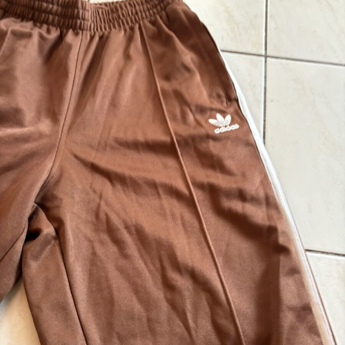 Adidas tracksuit pants, brown and white, size S-M