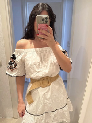 Access dress used, white, with belt, size S