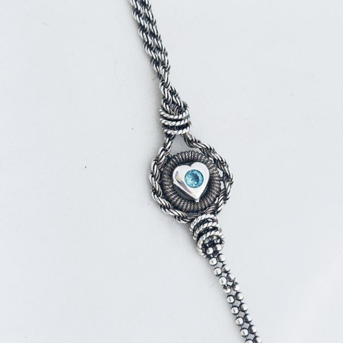 Vintage Italian silver 925 bracelet with blue eye handmade like new