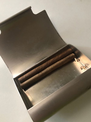 Metal cigarette case used