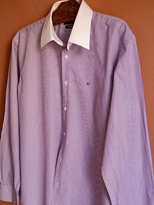 Artisti Italiani men's striped purple white shirt XXL like new