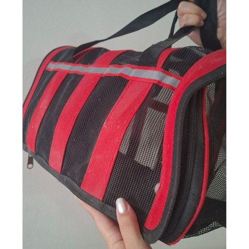 Pet carrier bag red and black, very good condition