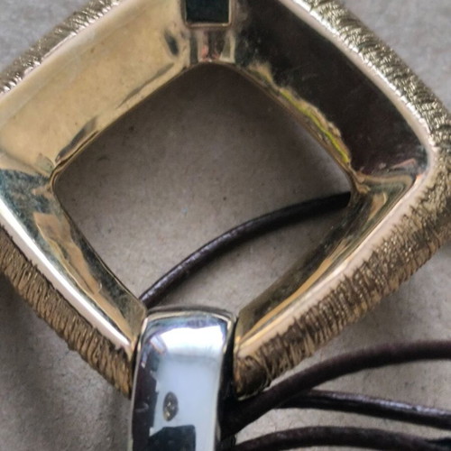 Italian gold necklace 585 new with leather and clasp