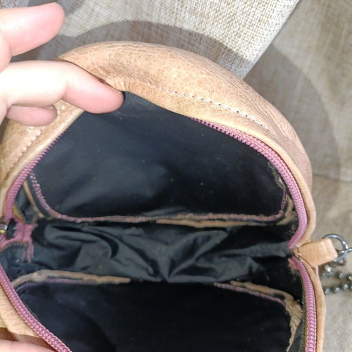 Anna Biagini crossbody bag used, vintage leather beige