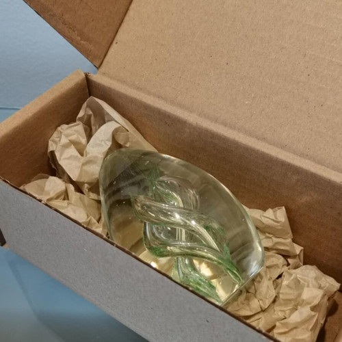 Blown glass egg used with Murano technique