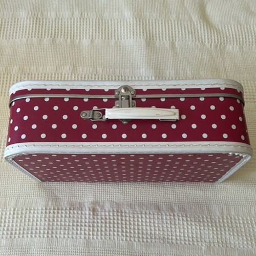 Polka Dot Red Storage Case used for Crafts and Toys