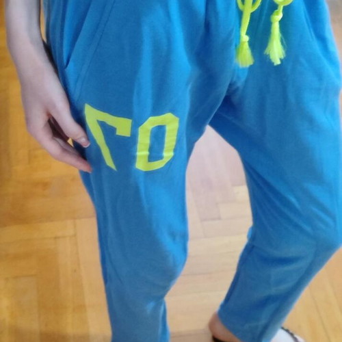 Iso women's cotton pants blue electric like new