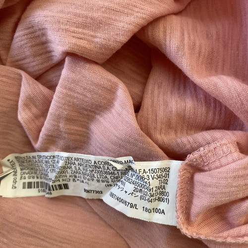 Zara men's t-shirt large used, beige and pink