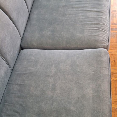 Sofa set 3+2+1 used, sky blue Chesterfield style