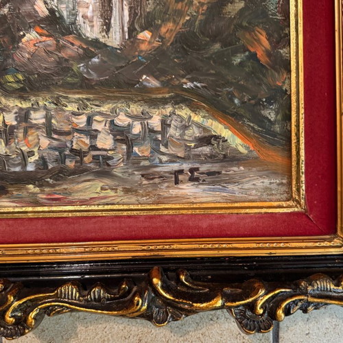 Oil painting signed in classic frame like new