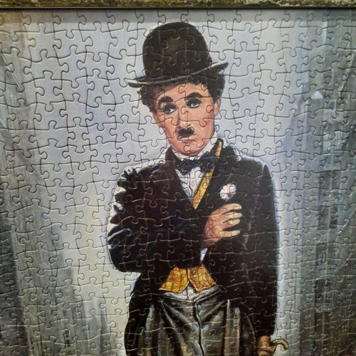 Charlie Chaplin framed puzzle 1000 pieces used, 53×73 cm