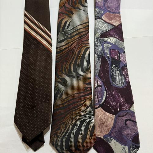 Vintage tie set of 3 used, Respighi silk Italy, Motivo & Brixon