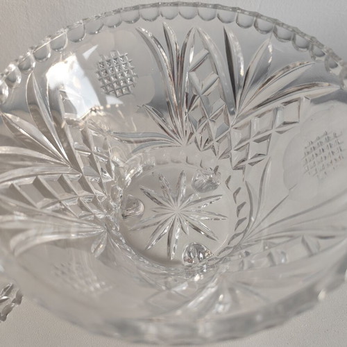 Vintage crystal fondue dish