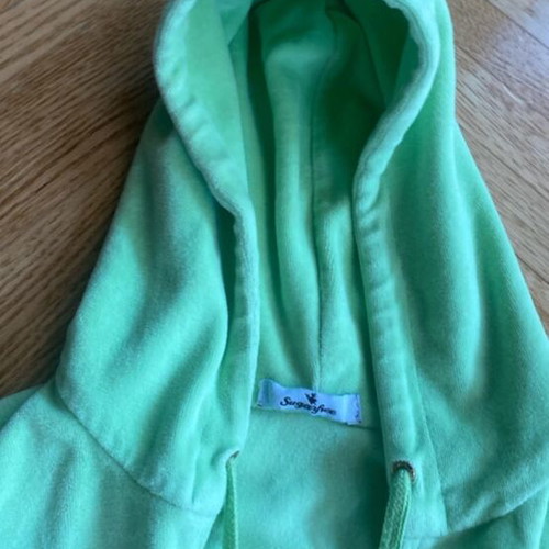 SugarFree velour hooded jacket, green, size S
