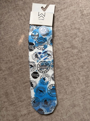 Wigglesteps socks new with ancient Greece designs white and blue
