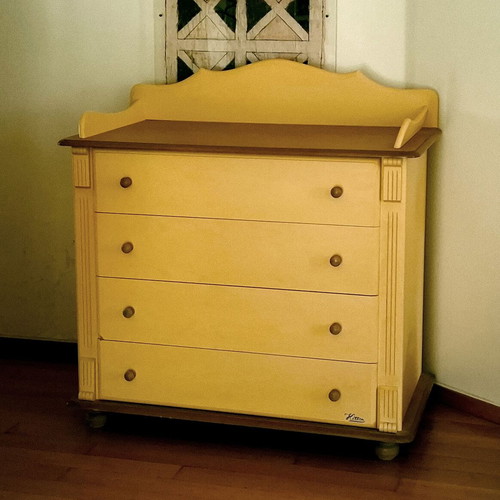 Kitten children's dresser made of solid wood used