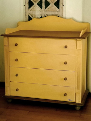 Kitten children's dresser made of solid wood used