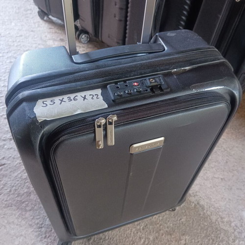 Small travel suitcase used, black, without locks