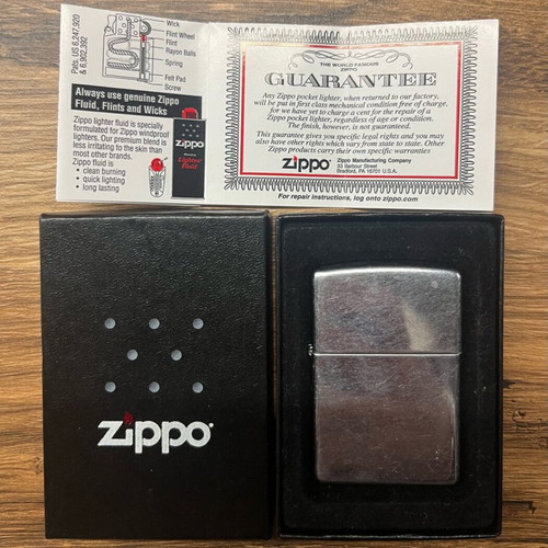 Zippo windproof lighter used, original USA, with box and card