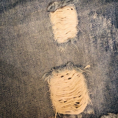 Mymoo jean short with crochet details like new, blue, size M