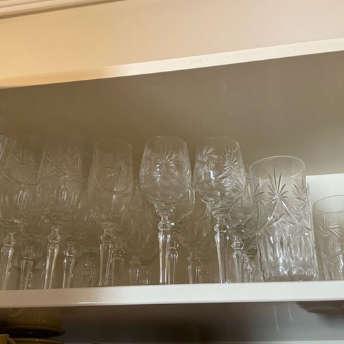 Vintage crystal glass set like new, 5 types x 6 pieces