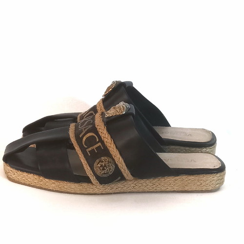 Versace flats used, black, size 40