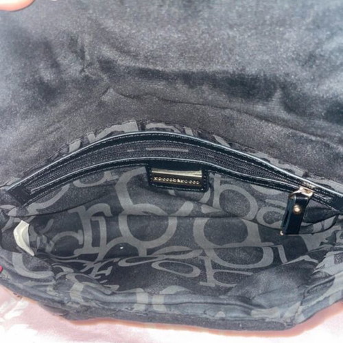 Roccobarocco crossbody bag like new, black velvet