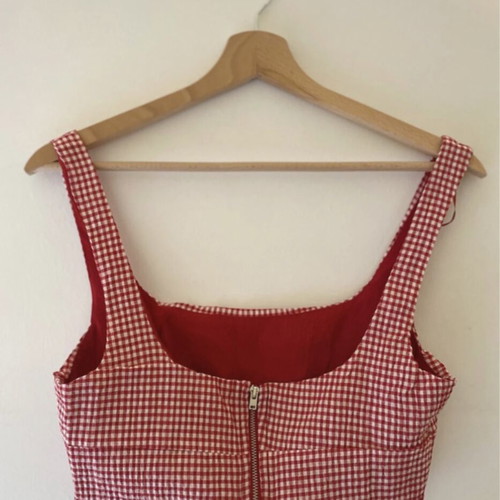 Gingham crop top Pull & Bear like new, white and red, sizes M/L