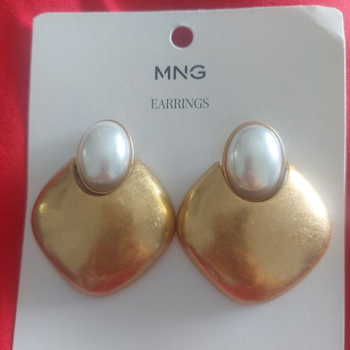 Mango earrings new, white and gold