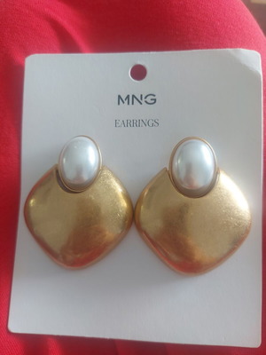 Mango earrings new, white and gold
