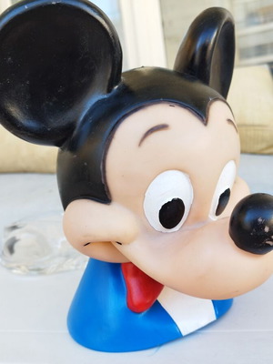 Plastic Mickey Mouse vintage piggy bank used 1971