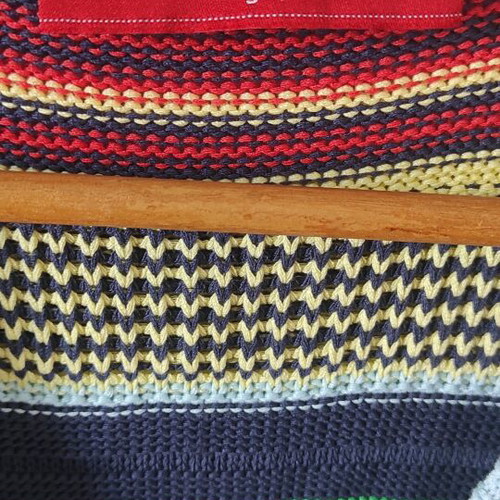 Knitted women's beach dress multicolored like new, size Small