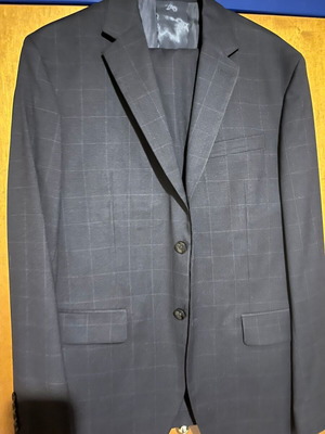 Κοστούμι (σακάκι + παντελόνι) Μango slim fit μπλε σκουρο