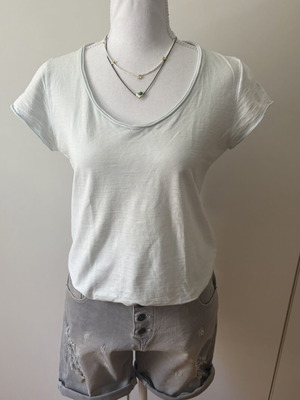 T-shirt and shorts set, size S/M, cotton and grey