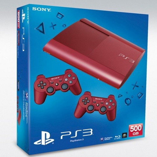 Sony Playstation 3 Super Slim console red 500GB used, box only