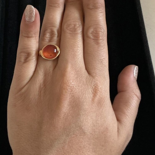 Set of two handmade carnelian rings made to order