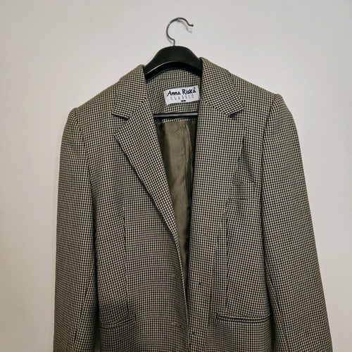 Anna Riska checked jacket used, size S, black and white