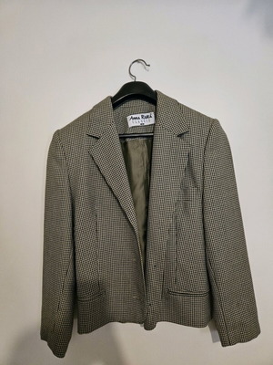 Anna Riska checked jacket used, size S, black and white