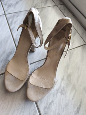 Beatris nude sandals size 37 used with transparent details