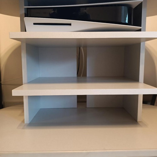 TV stand like new with wheels and 3 shelves