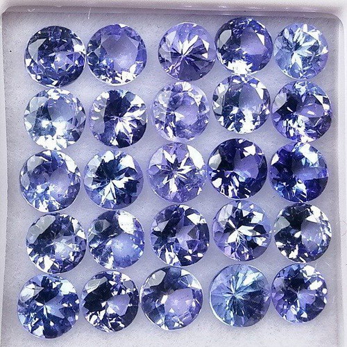 Natural Tanzanite set 6.31ct, 20 pieces with IGE certificate