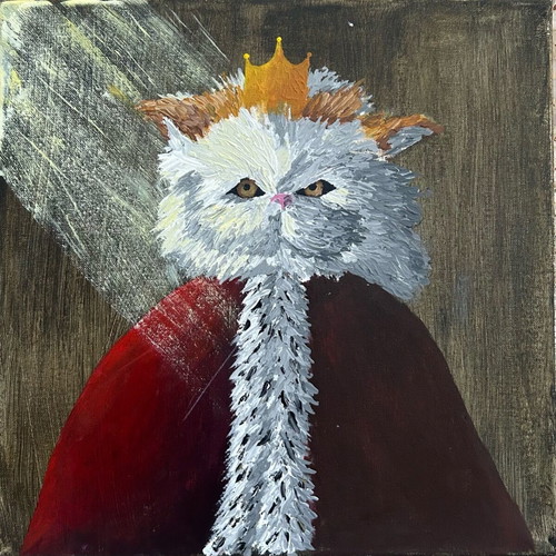 Royal cat on 40x40 canvas like new