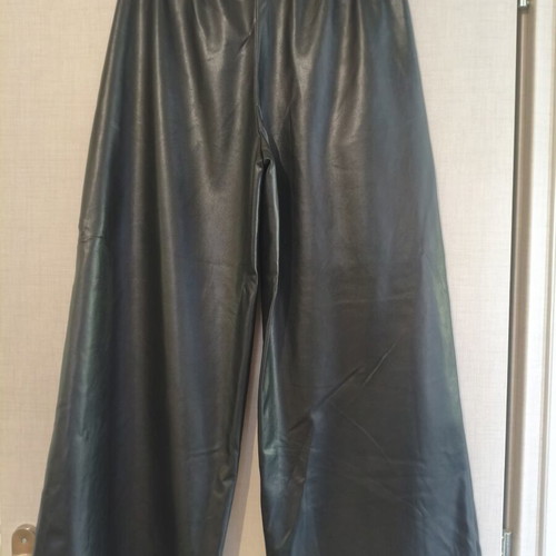 Mango Wide-Leg Leather Pants new, size M, black