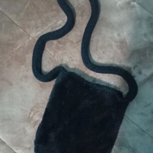 Black fur crossbody bag like new