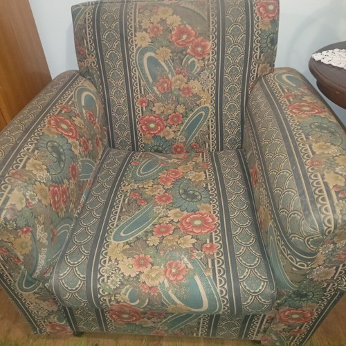 Vintage armchairs set of 2, restored with new foam and fabric