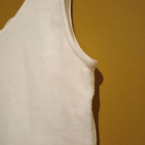 Tricosi vintage 1980s long sleeveless blouse, made in West Germany, white cotton