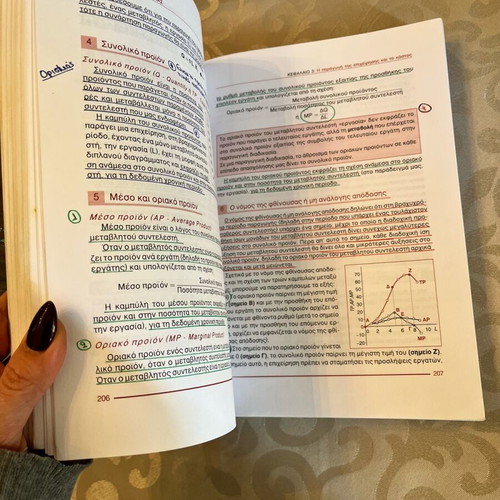 Principles of Economic Theory textbook used, Greek language