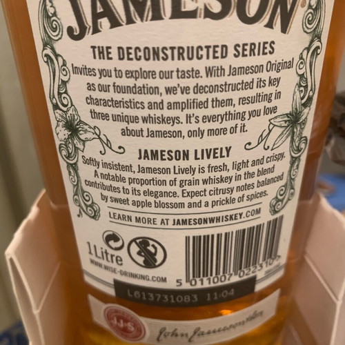 Jameson Lively 1L The Deconstructed Series sealed, discontinued edition