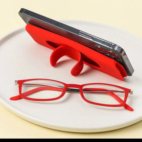 Presbyopic glasses 1.5 new with red silicone phone case