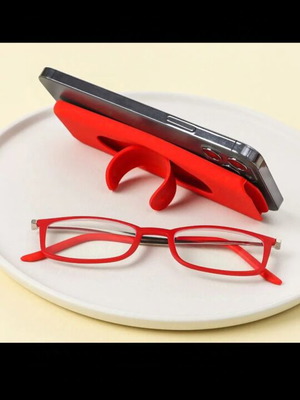 Presbyopic glasses 1.5 new with red silicone phone case